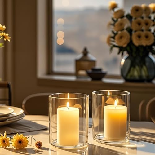 TBWIND 12pcs 4 Inch Clear Glass Cylinder Vases for Centerpieces - Image 5