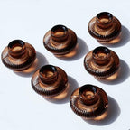 VOHO 6pcs Brown Candlestick Holders, Fall Amber Candle Sticks Holder Decor by VOHO
