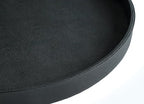 HofferRuffer Large Round Serving Tray 24'', Elegant Faux Leather Circle Ottoman Table Tray, Serve Tea Coffee Breakfast in Bedroom Living Room Kitchen (Classic Black) - Image 3