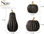 Pumpkin Fall Decor Indoor, 3Pcs Resin Black & Gold Pumpkin for Decorating - Image 2