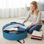 30 Inch Round Storage Bag 2 Pack,Modern Marine Ocean Pure Blue Waterproof Wreath Storage Container with Handles&Zipper Minimalist Solid Color Art Closet Organizer Bags Garland Box - Image 4