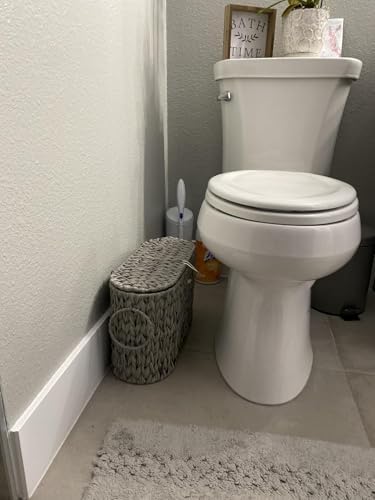 Coeusy Toilet Paper Basket with Lid, Wicker Basket for Bathroom Organizer - Image 2