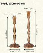 Gold Cast Iron Taper Candle Holders Antique Decorative Candlestick Holder - Image 6