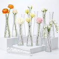 12 Pcs Diamond Pattern Glass Bud Vases, Clear Small Single Stem Flower Vase, Table Centerpiece Decor Vase for Wedding Party Home Kitchen Office Decoration Gift by SHOHAYTO