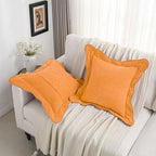 FUTEI Pack of 2 Chenille Throw Pillow Covers 22x22 Inch, Orange - Image 5