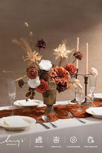 Ling's moment Boho Artificial Flowers Greenery Deluxe Combo, Burnt Orange - Image 2