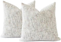 Textured Neutral Throw Pillow Covers 22x22 Inch Set of 2 Soft Woven Chenille Accent Boho Farmhouse Square Decorative Cushion Cases for Modern Home Decor Bed Couch Sofa Living Room by HOMFINER