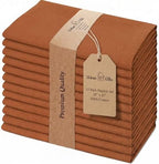 Urban Villa Cloth Napkins Cotton 20x20 (Set of 12) Rust by CottonTrends