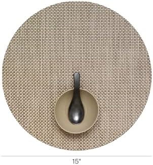 Chilewich Basketweave Placemats, Woven Round Placemats Set of 4 - Image 2