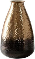 ANDALUCA Decorative Metal Vase with Hammered Rustic Bronze Ombre Finish 12in by ANDALUCA