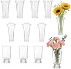 12 Pcs Bulk Small Clear Container for Flowers, Clear Acrylic Vase for Flowers, Plastic Vases for Flowers, Modern Art Vases for Home Decor Desktops Bedroom Living Room Wedding House Warming Gifts by Unknown
