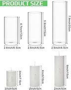 Shihanee 120 Pcs Pillar Candles and Glass Cylinder Vases Clear Cylinder Holders for Slim Pillar Candles Table Decoration (White) - Image 2