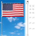 Adjustable Flag Straightener Rod and Detangler Kit with Strong Non-Slip Clips, for 0.7-1.1 Inch Diameter Flagpole, Stopping Flag Tangling Around Pole in Windy Conditions（2 Pack, Silvery） by Unknown
