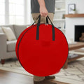 24 Inch Round Storage Bag 1 Pack,Christmas Red Waterproof Wreath Storage Container with Handles&Zipper Simplistic Closet Organizer Bags Garland Box by Unknown
