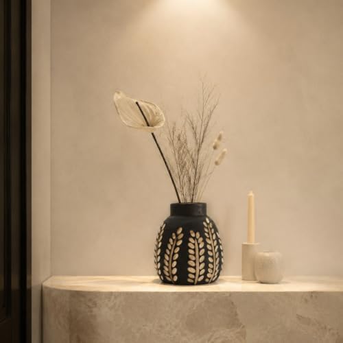 Home Decor Vases for Centerpieces,Wood Flower Vase for Living Room Decor，Black Boho Bookshelf Desk Entry Way Coffee Table Decor,Kitchen Office Laundry Bedroom Decor Aesthetic Vases for Flowers - Image 6