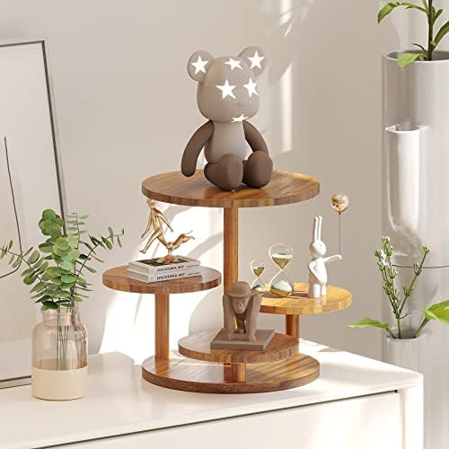 HURZMORO 4 Tier Cupcake Tower Stand for 50 Cupcakes,Wood Cake Stand with Tiered Tray Decor,Farmhouse Tiered Tray Decor,Cupcake Display for Birthday Graduation Baby Shower Tea Party (Albizia) - Image 7