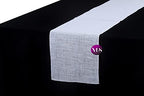 VDS Pack of 20, Burlap Table Runner 100% Natural Jute Rustic Hessian Table Cloth Centrepiece for Wedding Bridal Shower Birthday Event Party Banquet Table Decoration (Size 12X108 Inch)(White) - Image 2