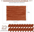 100 Pieces Cloth Napkins Terracotta Dinner Cheesecloth Napkins for Wedding,Wrinkled Cloth Napkins Bulk for Home Party Rustic Table Decoration, 17 x 17 Inch - Image 2