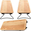 Coffee Wood Tiered Tray Set with Rack, Anti-Slip Edge by FUNOMOCYA