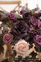 Ling's moment 2 Pack Deep Plum Floral Garland Wedding Arch Flowers - Image 3