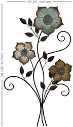 POBKING Enchanting Leaves Wall Art - Metal Leaves & Flowers Over Door, Black Metal, The Door Wall Decor (HG-UUGM-ENQ9) - Image 3