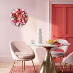 TEMPUS 18 Inch Pink Red Mesh Wreath with 3D Heart Valentine's Day Bow for Front Door Decorations - Image 6