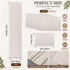 7 Pcs Christmas Linen Checked Farmhouse Table Runner and Placemat - Image 2
