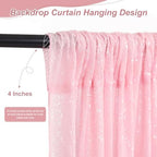 Pink Sequin Backdrop Curtains 2 Panels 3FTx8FT Backdrop for Valentines Day - Image 2