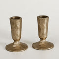 Handcrafted Antique Brass Iron Taper Candle Holders - Set of 2 by SUJUN
