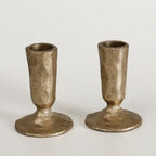 Handcrafted Antique Brass Iron Taper Candle Holders - Set of 2 by SUJUN