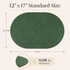 Homaxy Oval Heat Resistant Placemats Set of 6, Forest Green - Image 5