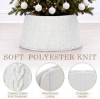 Foilswirl Knit Christmas Tree Collar Cream Diamond Knitted Skirt 23-28in - Image 6