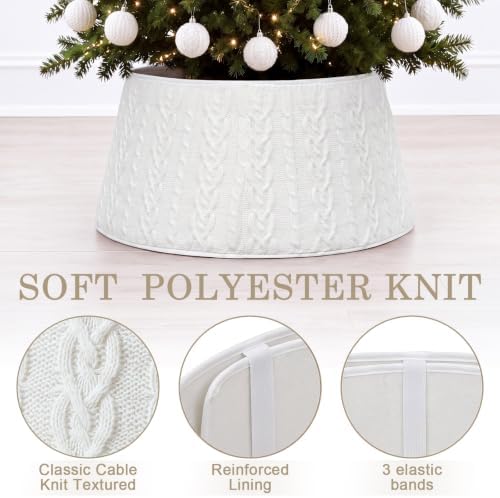 Foilswirl Knit Christmas Tree Collar Cream Diamond Knitted Skirt 23-28in - Image 6