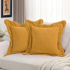 FUTEI Pack of 2 Chenille Throw Pillow Covers 20x20 Inch, Mustard Yellow by FUTEI
