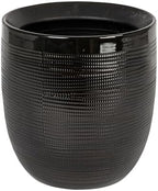 Creative Co-Op Embossed Textured Stoneware Planter, Matte Black by Unknown