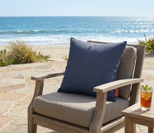 Outdoor/Indoor Sunbrella Throw Pillows Square Set of 2 Pieces 16 inch x 16 inch Spectrum Indigo - Cover Only, Insert Not Included - Image 3