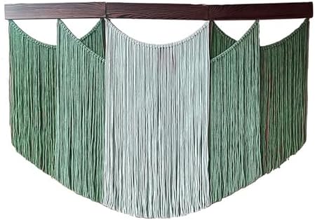 Macrame Wall Hanging 120 x 85cm Woven Tapestry Modern Fiber Wall Art Decoration Yarn Tapestry Craftsmanship for Bedroom Living Room Apartment Ornament (green) - Image 3