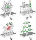 Christmas Stocking Holders for Mantle Weighted Metal Stocking Hangers Hooks for Fireplace Christmas Decorations (Set of 4) by Homyplaza