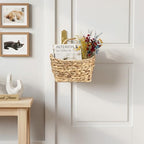 Hanging Wall Basket Handwoven Wicker Basket, Natural Water Hyacinth - Image 7