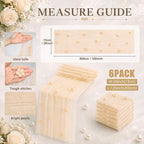 6 Pcs 29x120'' Pearl Tulle Table Runner 10ft Wedding Tablecloth, Beige - Image 4