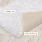 White Faux Fur Table Runner Christmas Table Decor 11.8 x 70.8 Inch - Image 3