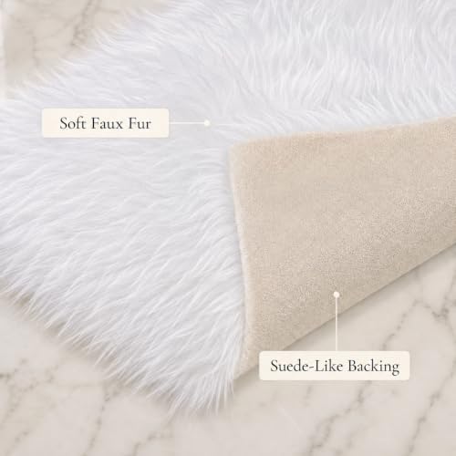 White Faux Fur Table Runner Christmas Table Decor 11.8 x 70.8 Inch - Image 3