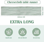 LemonRoad 4 Pcs 20ft Cheesecloth Table Runners Boho Gauze, Sage Green - Image 2