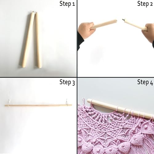 Youngeast Large Macrame Wall Hanging Boho Beaded Curtain for Window Macrame Bedroom Headboard Living Room Wall Art Tassel Tapestry Bohemian Woven Wall Decor 31" W X 25" H (Pink) - Image 6