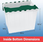 Akro-Mils KeepBox 18 Gal Storage Box, Lid Attached, Stackable, Clear/Green - Image 6