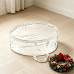 Christmas Wreath Storage Bags, Transparent PVC Garland Containers with Double Zip and Handles for Christmas Decorations (White) - Image 2