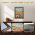 Wildflower Field Vintage Gold Framed Wall Art 16x24 inch - Image 3