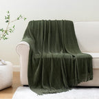 BATTILO HOME Olive Green Throw Blanket for Couch, 50"x60" - Image 3