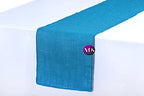 VDS Pack of 20, Burlap Table Runner 100% Natural Jute Rustic Hessian Table Cloth Centrepiece for Wedding Bridal Shower Birthday Event Party Banquet Table Decoration (Size 12X108 Inch)(Teal) - Image 2