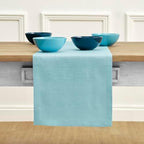 Solino Home 100% Pure Linen Table Runner Aqua Blue Long, Fete 14 x 108 in by SolinoHome